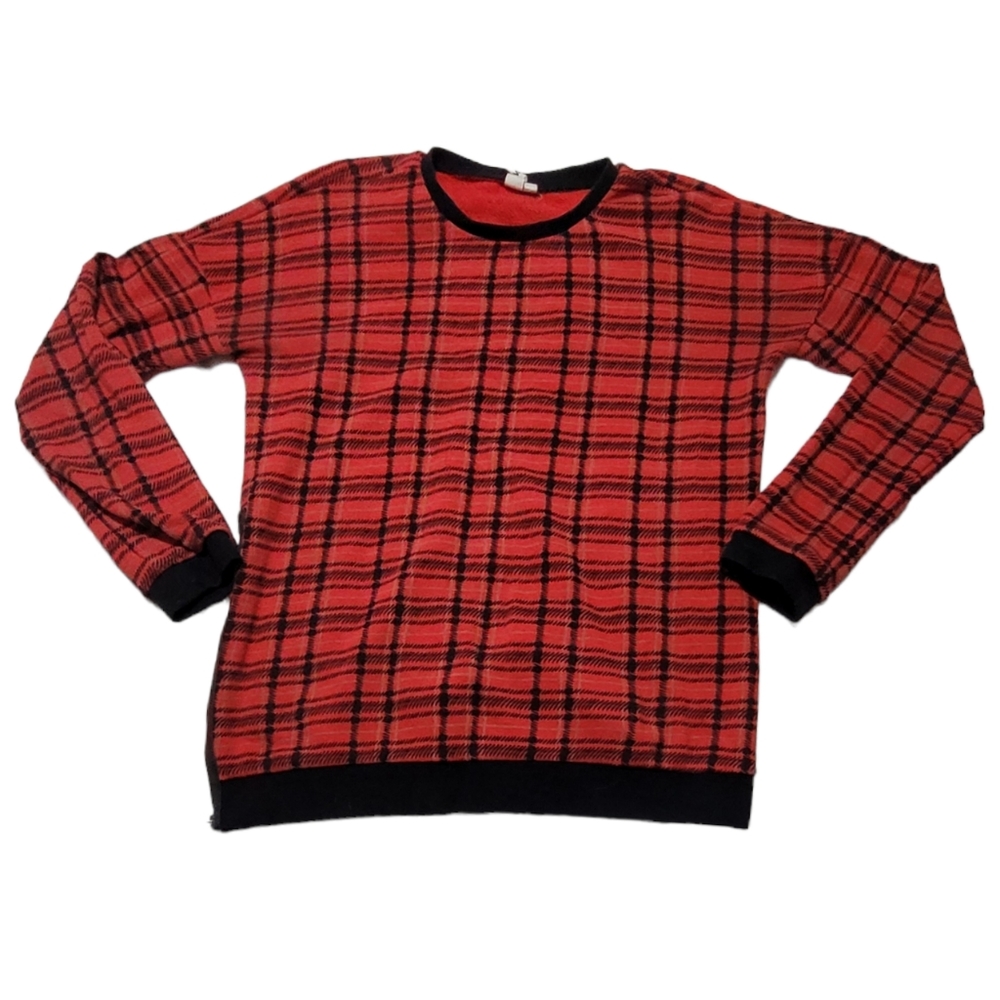 Vans Morning Bell Plaid Crew Sweatshirt size Large